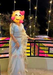 Elegant Floral Embroidered Saree