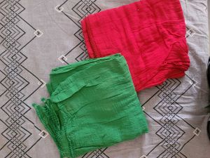 Vibrant Red & Green Dupattas