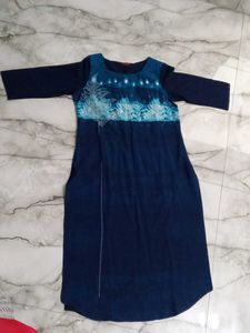 Elegant Blue Embroidered Kurti