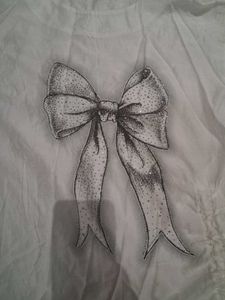 White Bow Print Top
