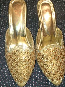 Gold Embellished Mules
