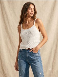 Chic White Crocheted Tank Top