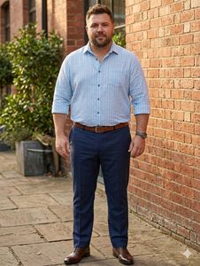 Men's Light Blue Striped Casual Shirt