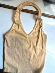 Ribbed Halter Neck Tank Top