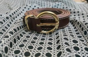 Brown Belt With Golden  Buckel