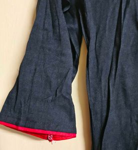 Black Kurta with Red Trim