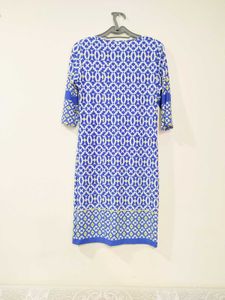 Blue Geometric Print Dress/Kurta