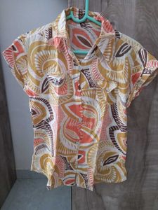 Boho Print Button-Up Shirt