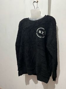 Cozy Black Teddy Fleece Sweatshirt