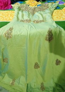 Elegant Green &amp; Gold Gown