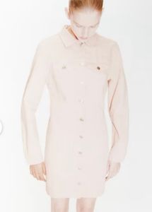 Light Pink Denim Shirt Dress