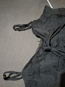 Black Lace Tiered Maxi Dress