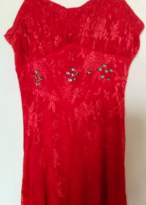Stunning Red Lace Ethnic Gown