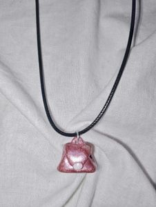 Handmade Clay Pink Handbag Pendant Necklace