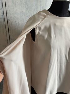 Elegant Beige Cape Sleeve Top