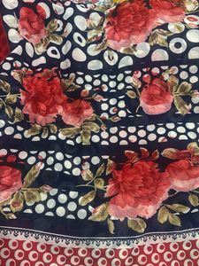 Blue Floral Polka Dot Dupatta