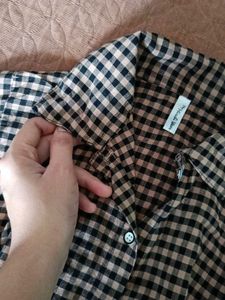 Chic Checked Button-Up Top