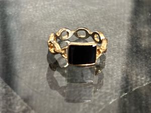 Black Stone Chain ring with 1FREE