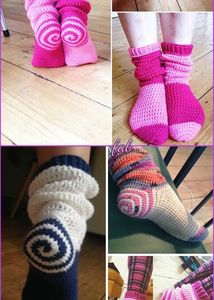 🌀Spiral Crochet Socks