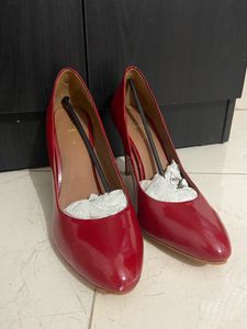 Red 6 Inches Pencil Heels