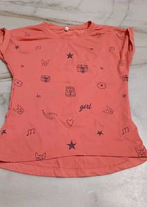 Pink color t shirt for kids