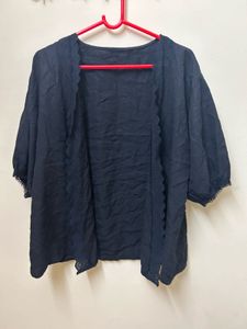 Navy Blue Open Cardigan