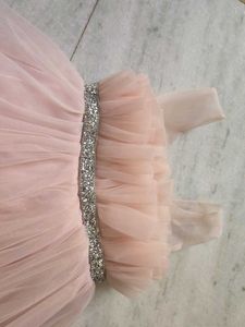 Girls Pink Tulle Dress with Sparkly Belt