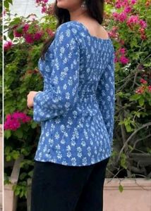 Blue Floral Kurti _All size