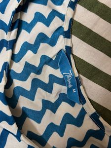 Blue Zigzag Print Kurta