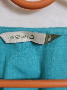 Designer Sepia Embroidered Tunic Top