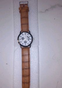 Classic Brown Leather Strap Watch