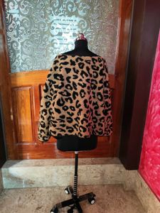 Leopard Print Plush Cardigan