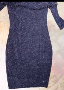 Sparkly Off-Shoulder Long Sleeve Mini Dress