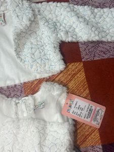 Baby Girl White Frock With Jeacket