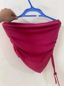 Hot Pink Ruched Tube Top