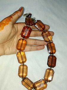 Chunky Amber Beaded Necklace