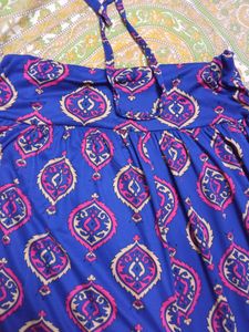 Blue Colour Flared Palazzo With Pockets On Both The Sides With 39" Height
