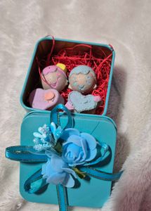 Decorative Blue Gift Box with cute miniature