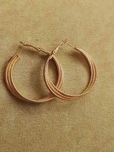 Rose Gold Multi-Strand Hoop Earrings