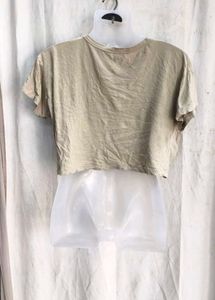 Beige Cropped T-Shirt