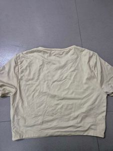 Cream Cropped T-Shirt