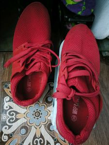 Red Casual Sneakers - Size 39