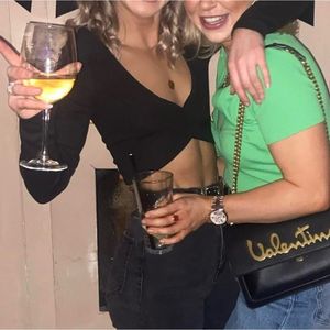 Black Wrap Crop Top