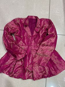 Vibrant Pink Brocade Ethnic cord set
