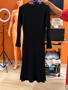 Chic Ribbed Mock Neck Midi Dress