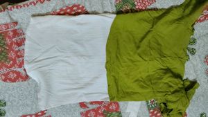 Olive Green Kurta Set with Bow Print