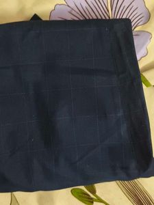 Kid's Navy Blue Checked Trousers