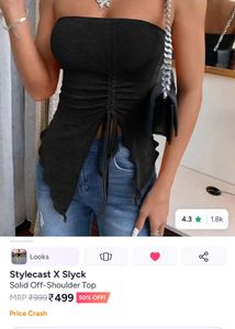 Chic Ruched Tube Black Top