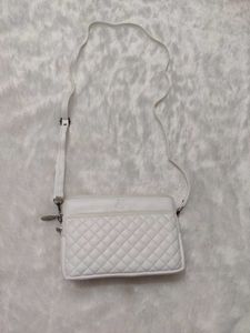 White Quilted Crossbody Bag