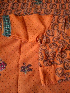 Orange Saree with Blouse